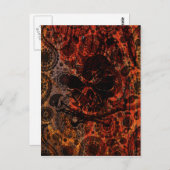 Grunge Paisley and Fire Skull and Crossbones Briefkaart (Voorkant / Achterkant)