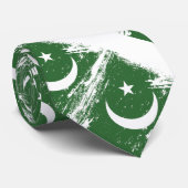 Grunge Pakistan Flag Stropdas (Opgerold)