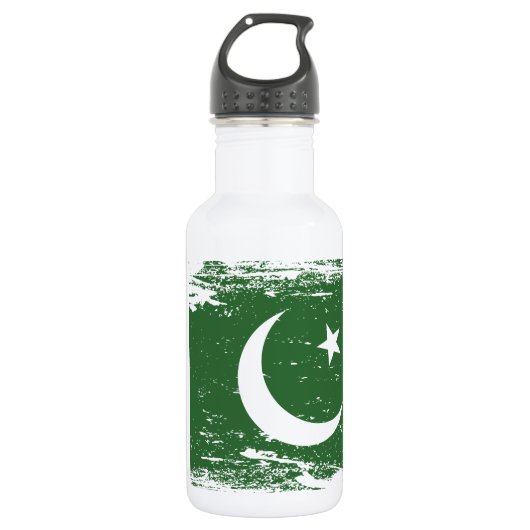 Grunge Pakistan Flag Waterfles (Voorkant)