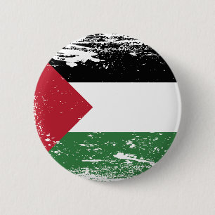 Grunge Palestine Flag Ronde Button 5,7 Cm