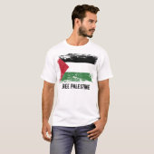 Grunge Palestine Flag T-shirt (Voorkant volledig)