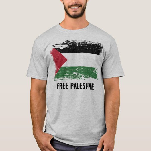 Grunge Palestine Flag T-shirt (Voorkant)