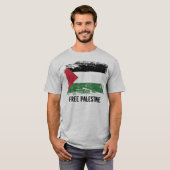 Grunge Palestine Flag T-shirt (Voorkant volledig)