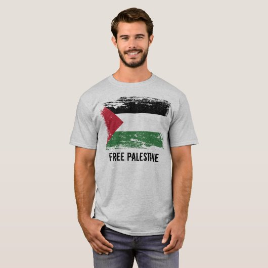 Grunge Palestine Flag T-shirt (Voorkant volledig)