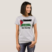 Grunge Palestine Flag T-shirt (Voorkant volledig)