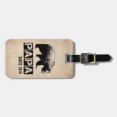 Grunge Papa Beer Pap Jaar van het Vaderschap Bagagelabel (Voorkant horizontaal)