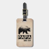Grunge Papa Beer Pap Jaar van het Vaderschap Bagagelabel (Voorkant verticaal)