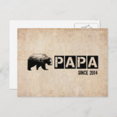 Grunge Papa Beer sinds 2014, zwart Briefkaart (Voorkant / Achterkant)