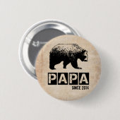 Grunge Papa Beer sinds 2014, zwart Ronde Button 5,7 Cm (Voorkant /achterkant)