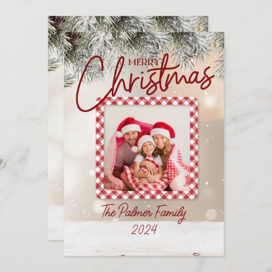 Grunge-papierontwerp Feestdagenkaart (Voorkant / Achterkant)