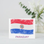 Grunge Paraguay Flag Briefkaart (Staand voorkant)