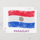 Grunge Paraguay Flag Briefkaart (Voorkant / Achterkant)