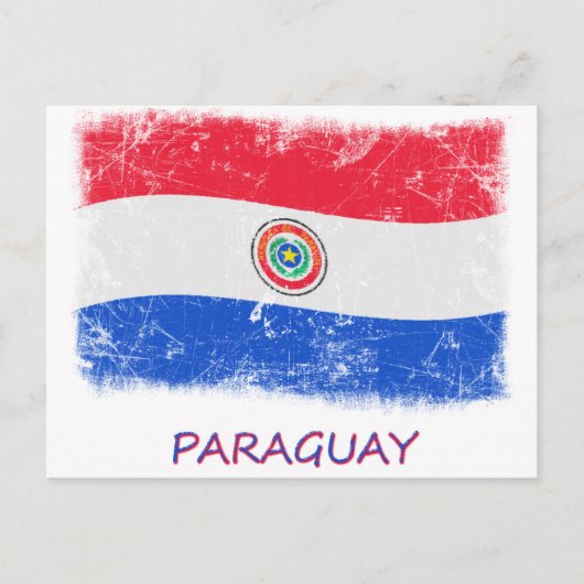 Grunge Paraguay Flag Briefkaart (Voorkant)