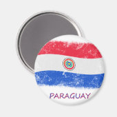 Grunge Paraguay Vlag Magneet (Voorkant / Achterkant)