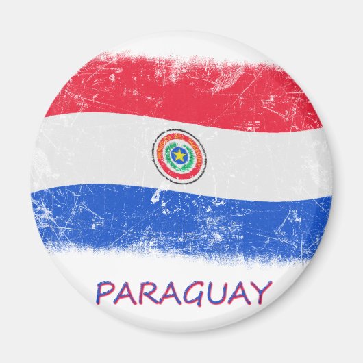 Grunge Paraguay Vlag Magneet (Voorkant)