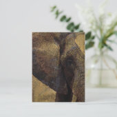 Grunge Parchment Majestic African Elephant Briefkaart (Staand voorkant)