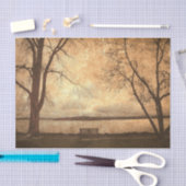  Grunge Park Bench Trees Rustic Texture Tissuepapier (Craft)