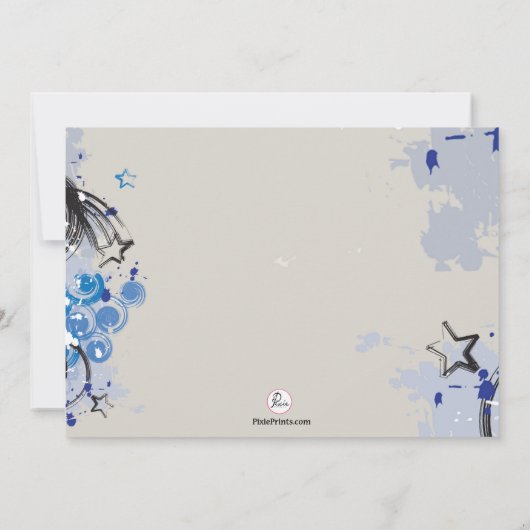 Grunge Party Invitation Kaart (Achterkant)