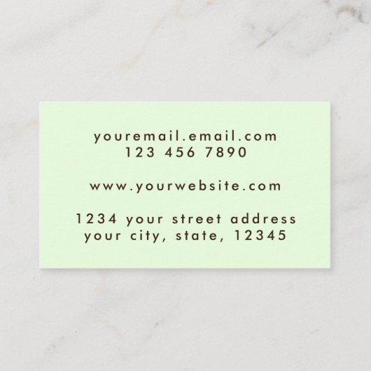 Grunge Pastel Green Visitekaartje (Achterkant)