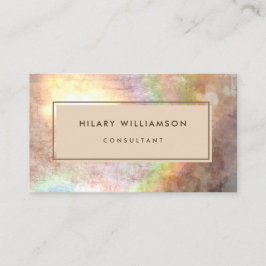Grunge Pastel Holograaf Beige Visitekaartje