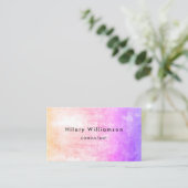 Grunge Pastel Lila Roze Visitekaartje (Staand voorkant)