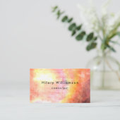 Grunge Pastel Oranje Roze Visitekaartje (Staand voorkant)