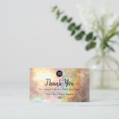 Grunge Pastel Tan Beige Heart Hartelijk dank Visitekaartje (Staand voorkant)