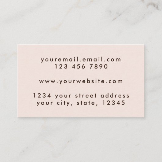 Grunge Pastel Tan Beige Heart Hartelijk dank Visitekaartje (Achterkant)