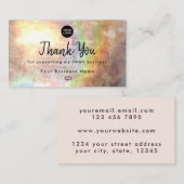 Grunge Pastel Tan Beige Heart Hartelijk dank Visitekaartje (Voorkant / Achterkant)