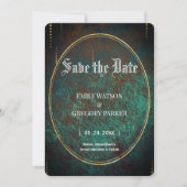 Grunge Patina rustic brow, metallisch Save The Date (Voorkant)