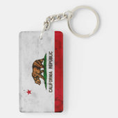 Grunge Patriotic California State Flag Sleutelhanger (achterkant)