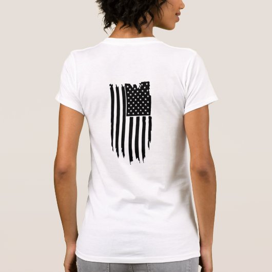 *~* Grunge Patriotic Modern USA American Flag T-shirt (Achterkant)