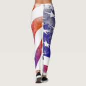 Grunge patriotic stromend Amerikaanse vlag, Old Gl Leggings (Achterkant)
