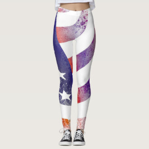 Grunge patriotic stromend Amerikaanse vlag, Old Gl Leggings