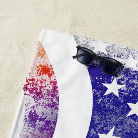 Grunge patriotic stromend Amerikaanse vlag, Old Gl Strandlaken (In situ)