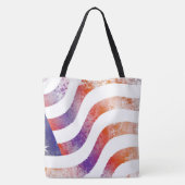 Grunge patriotic stromend Amerikaanse vlag, Old Gl Tote Bag (Achterkant)