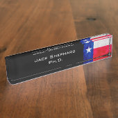 Grunge Patriotic Texas State Flag Naambordje (Zijkant)