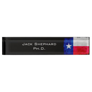 Grunge Patriotic Texas State Flag Naambordje