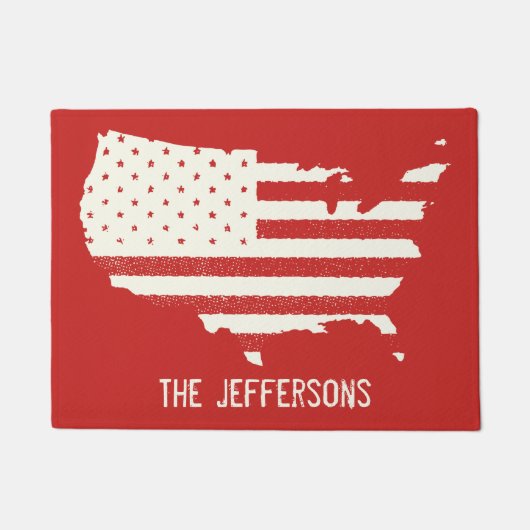 Grunge Patriottische Amerikaanse vlag Deurmat (Voorkant)