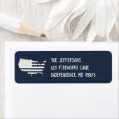 Grunge Patriottische Amerikaanse vlag Etiket (Insitu)