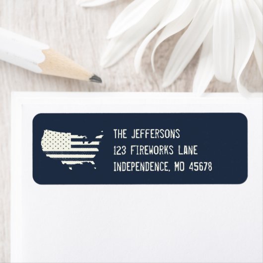 Grunge Patriottische Amerikaanse vlag Etiket (Insitu)