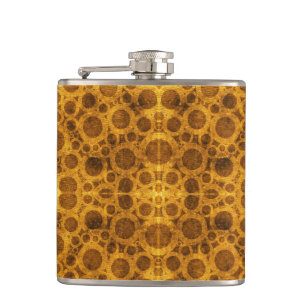 Grunge Pattern Steampunk Gold en Brown Flask Heupfles