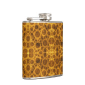 Grunge Pattern Steampunk Gold en Brown Flask Heupfles (Rechts)