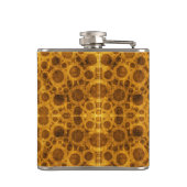 Grunge Pattern Steampunk Gold en Brown Flask Heupfles (Achterkant)