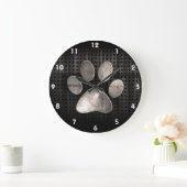 Grunge Paw Print Grote Klok (Huis)