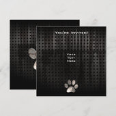 Grunge Paw Print Kaart (Voorkant / Achterkant)