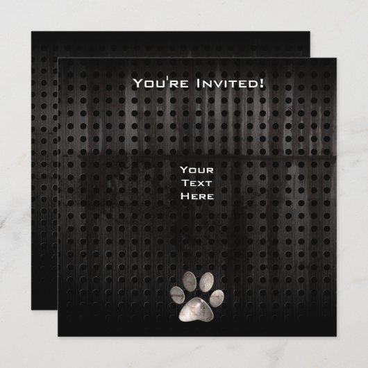 Grunge Paw Print Kaart (Voorkant / Achterkant)