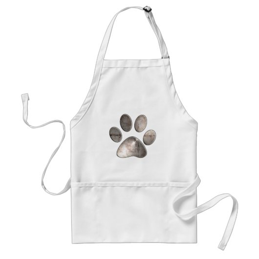 Grunge Paw Print Standaard Schort (Voorkant)