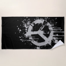 Grunge Peace Symbol – Urban Street Art Design Strandlaken