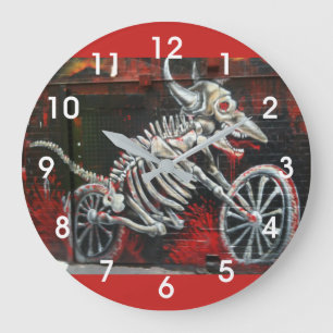 Grunge Phantom Motorcycle Rider Grote Klok
